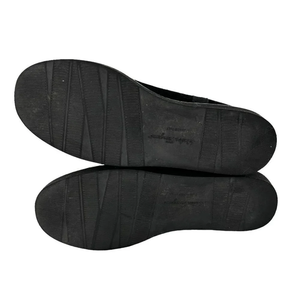 Salvatore Ferragamo Black Suede Shearling Lined Boots Size 5.5 M